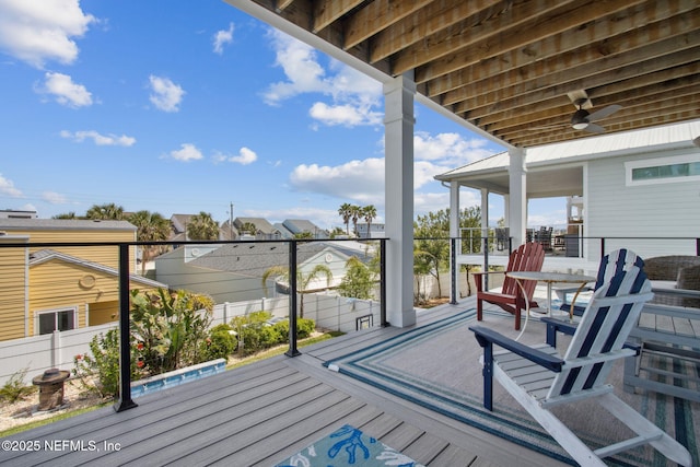 548 Sea Island Dr, Fernandina Beach, FL 32034 - wooden deck with ceiling fan