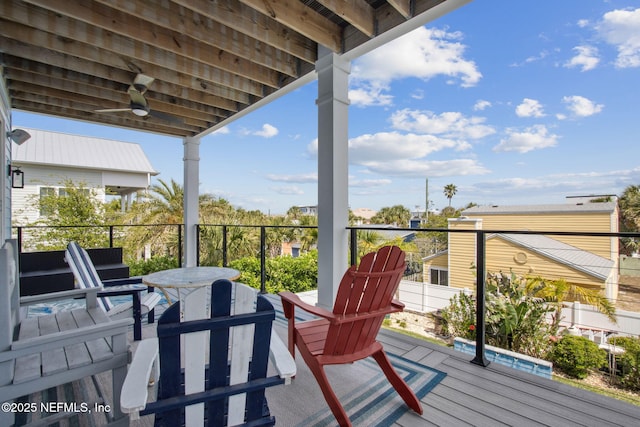 548 Sea Island Dr, Fernandina Beach, FL 32034 - deck featuring a ceiling fan