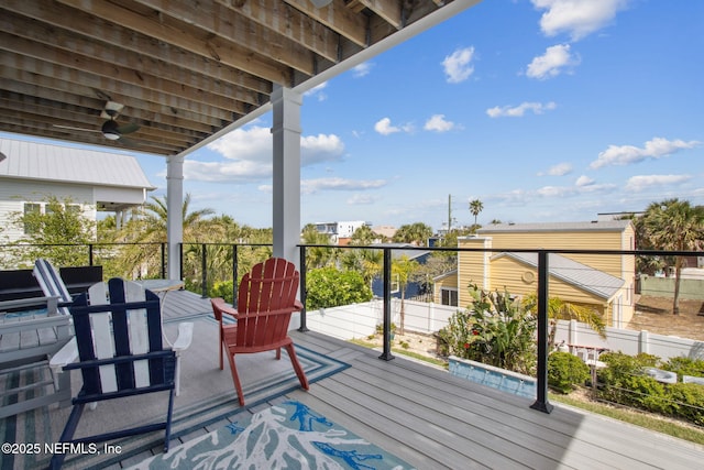 548 Sea Island Dr, Fernandina Beach, FL 32034 - deck featuring a ceiling fan