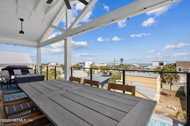548 Sea Island Dr, Fernandina Beach, FL 32034 - wooden deck with outdoor dining space