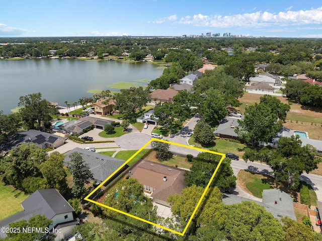 1228 Old Mill Rd, Orlando, FL 32806 - drone / aerial view with a water view and a residential view