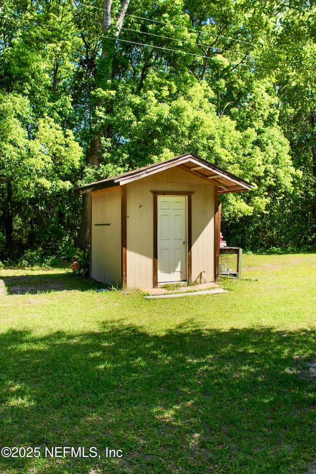 view of shed