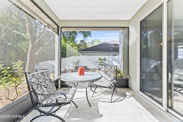 view of sunroom
