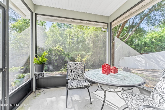 view of sunroom
