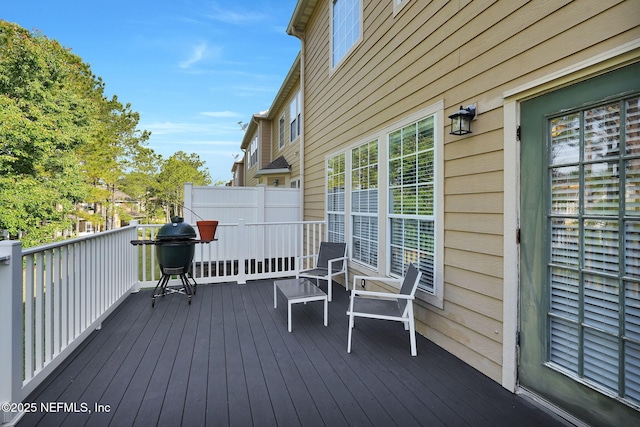 deck with grilling area