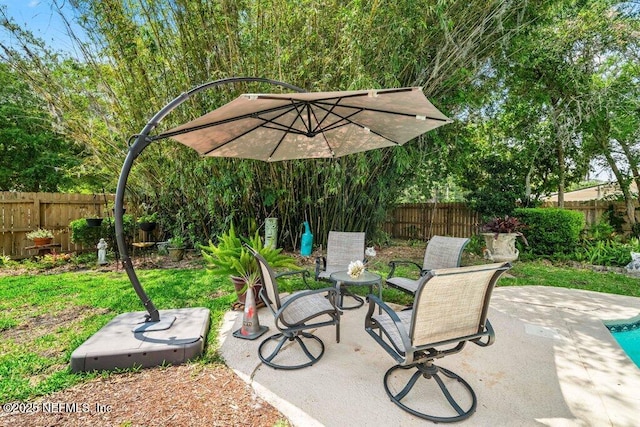 view of patio / terrace featuring a fenced backyard