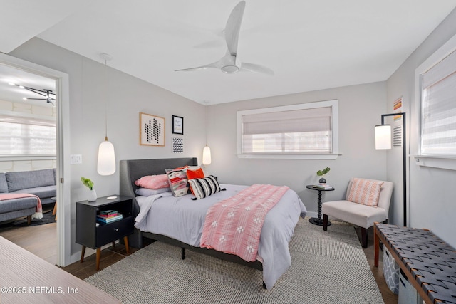 2740 Loja St, Saint Augustine, FL 32084 - bedroom with a ceiling fan, baseboards, and multiple windows