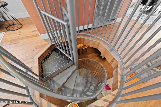 2740 Loja St, Saint Augustine, FL 32084 - staircase with wood finished floors