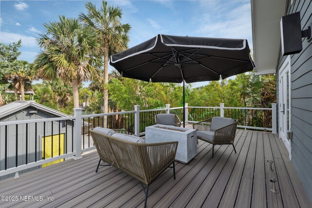 2740 Loja St, Saint Augustine, FL 32084 - wooden deck with outdoor lounge area