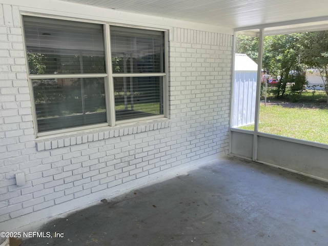 view of unfurnished sunroom
