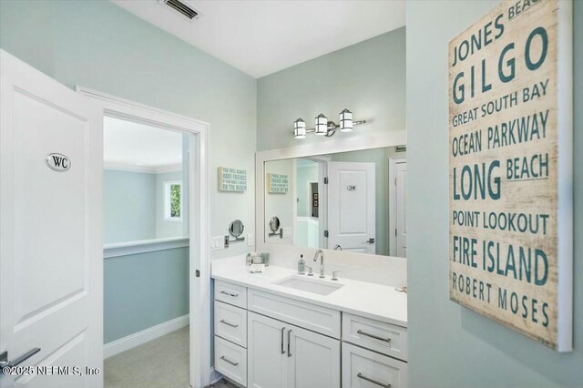 36 Preserve Island Cir, Ponte Vedra Beach, FL 32082 - bathroom with visible vents, vanity, and baseboards