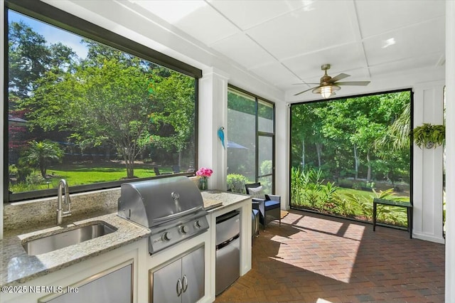 36 Preserve Island Cir, Ponte Vedra Beach, FL 32082 - sunroom featuring a sink and brick floor