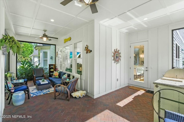 36 Preserve Island Cir, Ponte Vedra Beach, FL 32082 - view of patio / terrace with ceiling fan and an outdoor living space