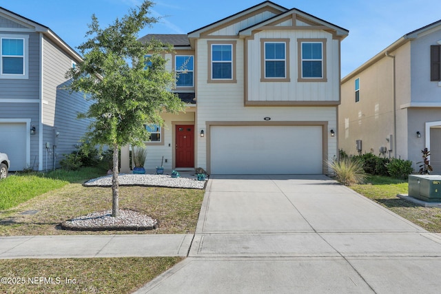 383 Narrowleaf Dr, Saint Johns, FL 32259 - traditional-style house featuring concrete driveway, an attached garage, and board and batten siding