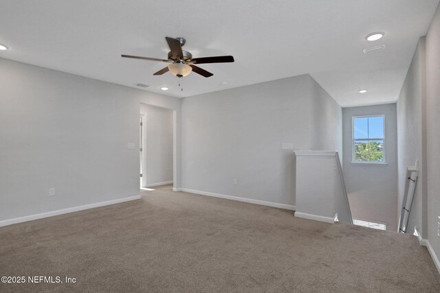 383 Narrowleaf Dr, Saint Johns, FL 32259 - carpeted spare room featuring recessed lighting, visible vents, a ceiling fan, and baseboards