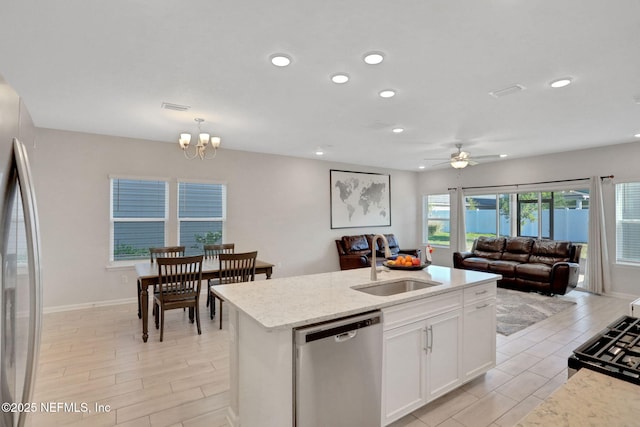 383 Narrowleaf Dr, Saint Johns, FL 32259 - kitchen featuring open floor plan, appliances with stainless steel finishes, a sink, and recessed lighting