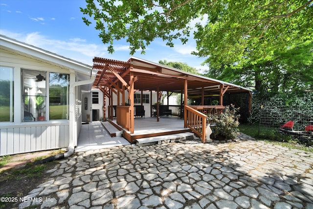 view of patio / terrace with a wooden deck