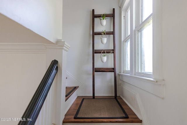 doorway to outside featuring wood finished floors