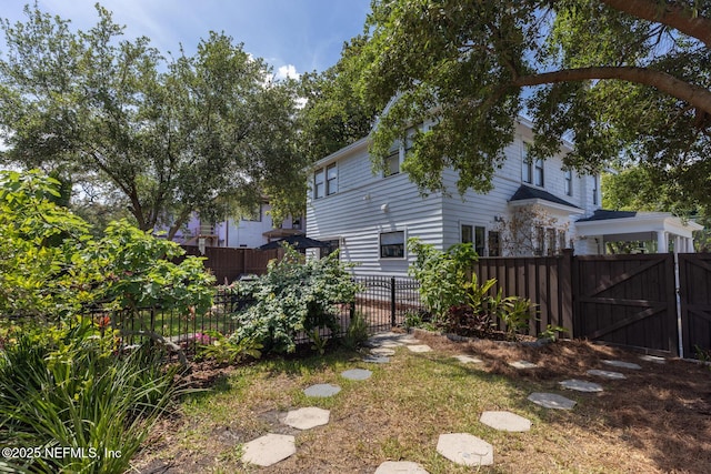 view of yard with fence