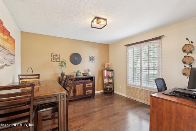 716 Hazelmoor Ln, Ponte Vedra, FL 32081 - office with a textured ceiling, dark wood finished floors, and baseboards