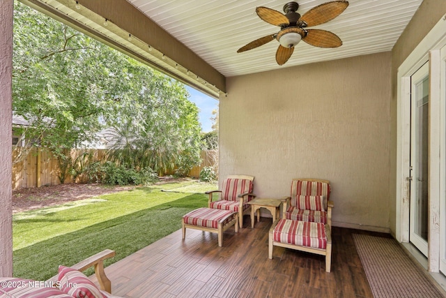 716 Hazelmoor Ln, Ponte Vedra, FL 32081 - view of patio with a fenced backyard and a ceiling fan