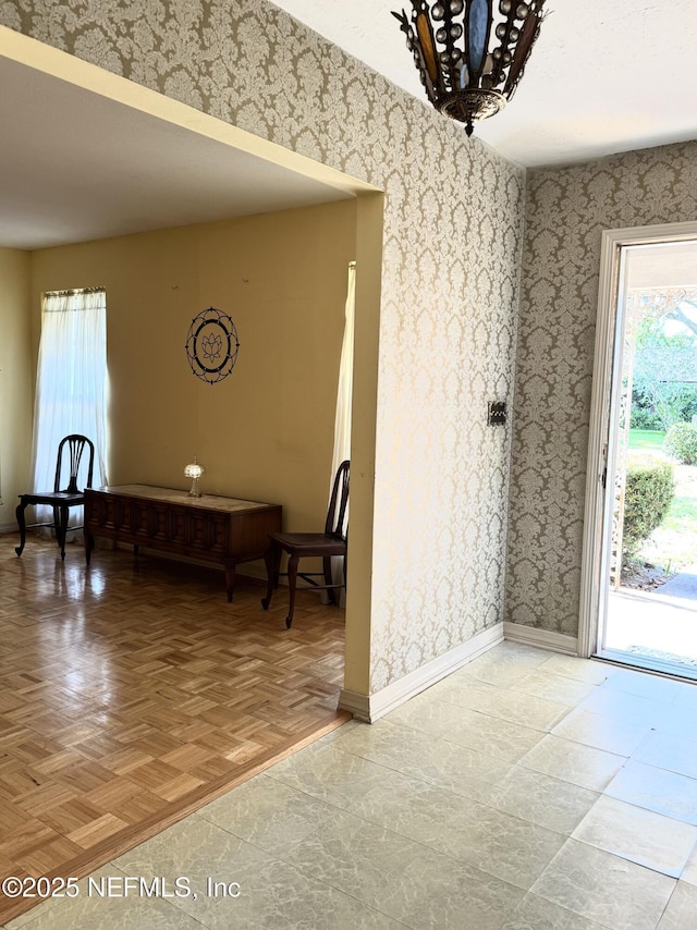 3715 Rustic Ln, Jacksonville, FL 32217 - dining space with baseboards and wallpapered walls