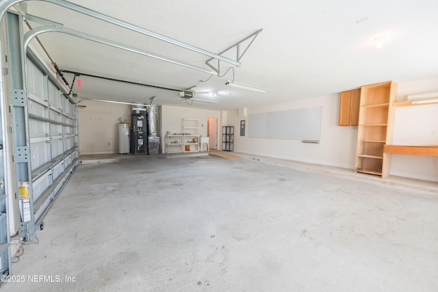 3099 Five Oaks Ln, Green Cove Springs, FL 32043 - garage with electric water heater, a garage door opener, heating unit, and electric panel