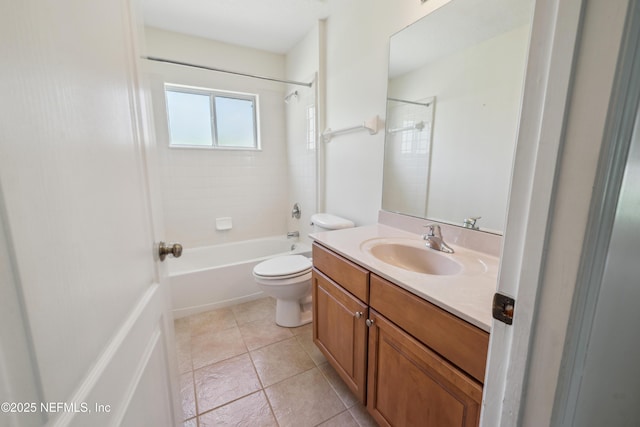 3099 Five Oaks Ln, Green Cove Springs, FL 32043 - bathroom featuring toilet, vanity,  shower combination, and tile patterned floors