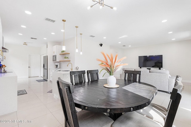 206 Woodland Greens Dr, Ponte Vedra, FL 32081 - dining space featuring recessed lighting, a chandelier, and visible vents