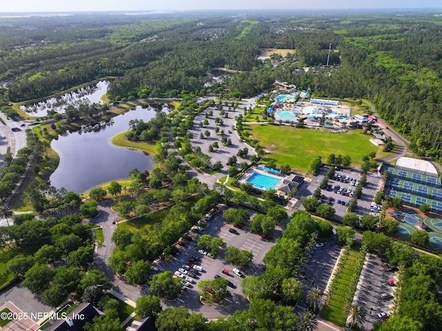 206 Woodland Greens Dr, Ponte Vedra, FL 32081 - birds eye view of property with a wooded view and a water view