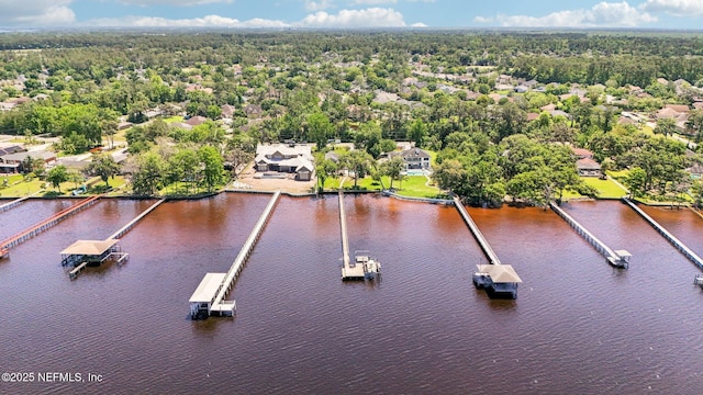 1833 N Lakeshore Dr, Fleming Island, FL 32003 - aerial view featuring a wooded view, a water view, and a residential view