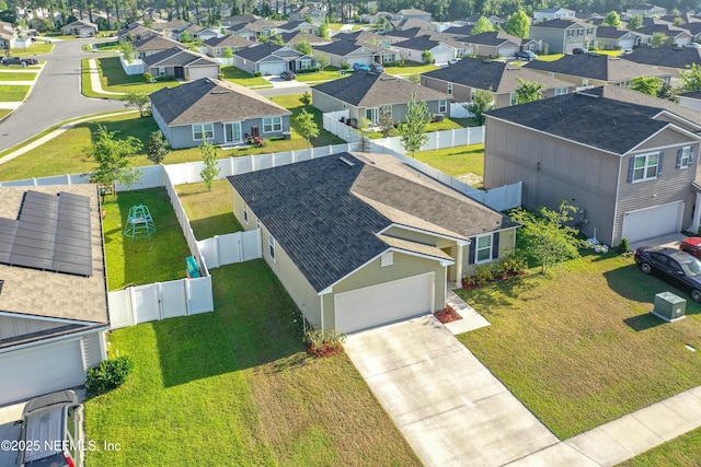 bird's eye view with a residential view