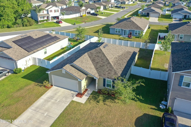 bird's eye view featuring a residential view