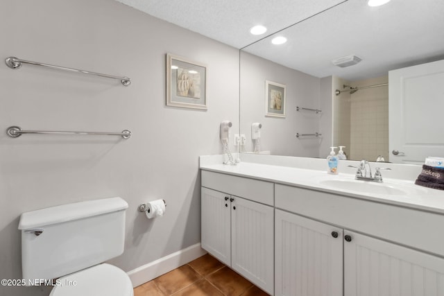 1029 Captains Court Dr Unit 1029, Fernandina Beach, FL 32034 - bathroom featuring toilet, recessed lighting, a shower, tile patterned flooring, and baseboards