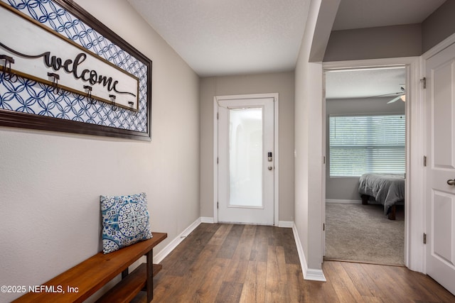 19533 NW 229th St, High Springs, FL 32643 - foyer with dark wood-style flooring and ceiling fan