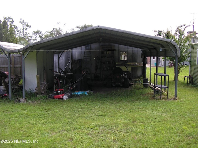 exterior space featuring a detached carport