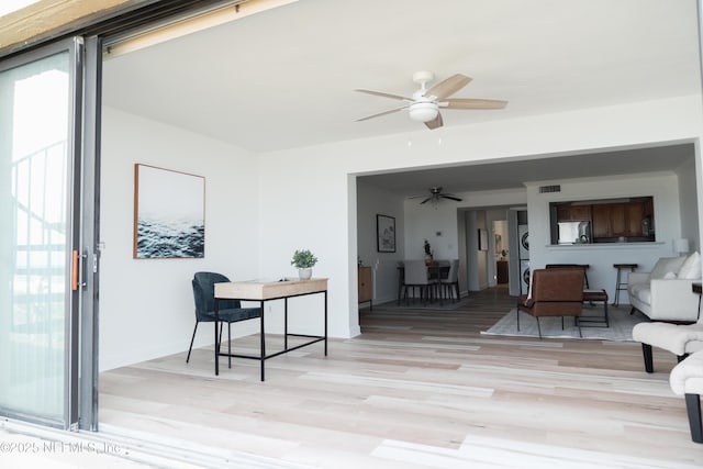 661 Ponte Vedra Blvd Unit 661B, Ponte Vedra Beach, FL 32082 - interior space with visible vents, a ceiling fan, and light wood finished floors