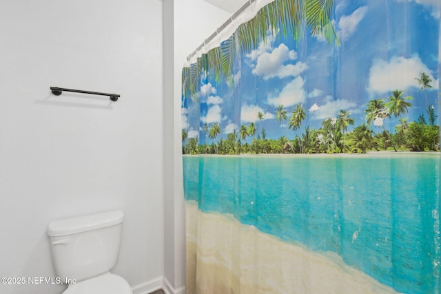 bathroom with baseboards and toilet