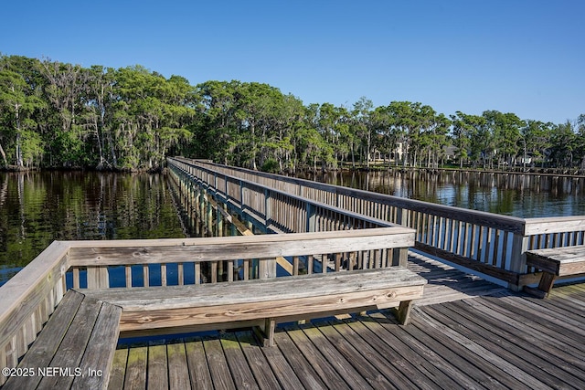 1712 Margarets Walk Rd, Fleming Island, FL 32003 - view of dock with a deck with water view