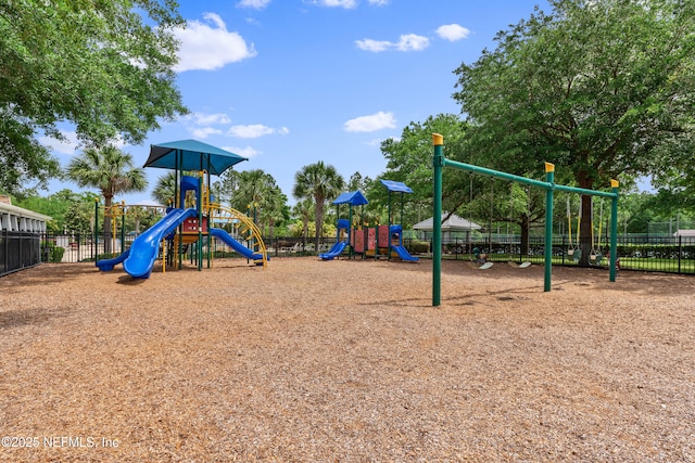 community play area with fence