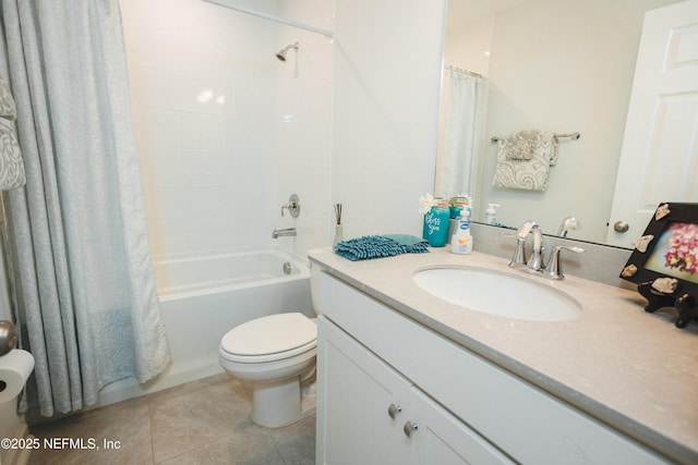 1209 Hammock Dunes Dr, Jacksonville, FL 32221 - bathroom with tile patterned floors, shower / tub combo, vanity, and toilet
