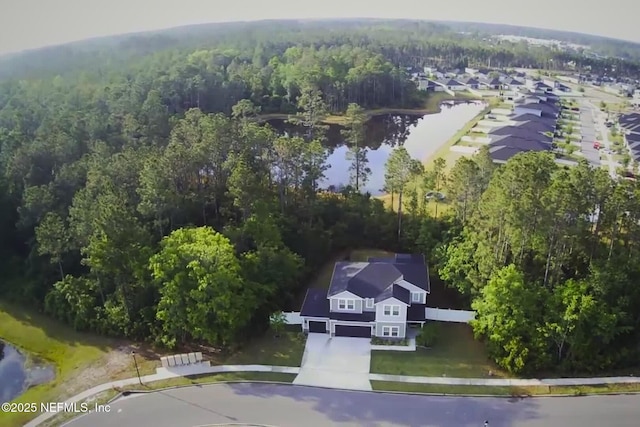 1209 Hammock Dunes Dr, Jacksonville, FL 32221 - bird's eye view with a wooded view and a water view