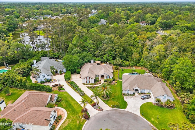 104 Twin Cedar Ct, Ponte Vedra Beach, FL 32082 - aerial view featuring a wooded view, a residential view, and a water view