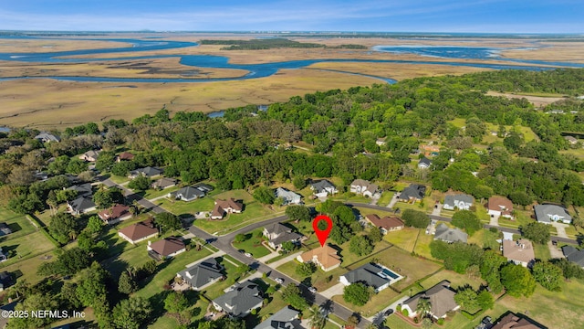 drone / aerial view with a residential view