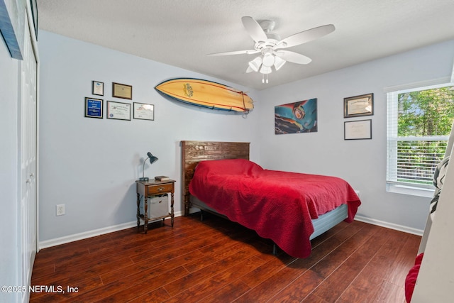 322 Cooper Bay Ct, Saint Augustine, FL 32092 - bedroom with baseboards, ceiling fan, and wood finished floors