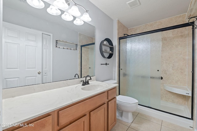 322 Cooper Bay Ct, Saint Augustine, FL 32092 - full bath with visible vents, tile patterned flooring, toilet, and a shower stall