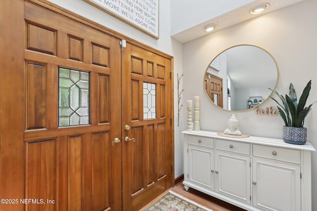 entryway with recessed lighting