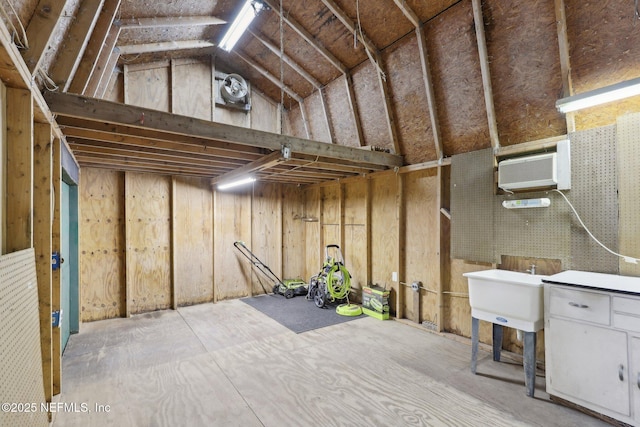 interior space featuring a wall mounted air conditioner