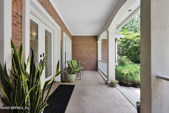 view of patio / terrace featuring french doors