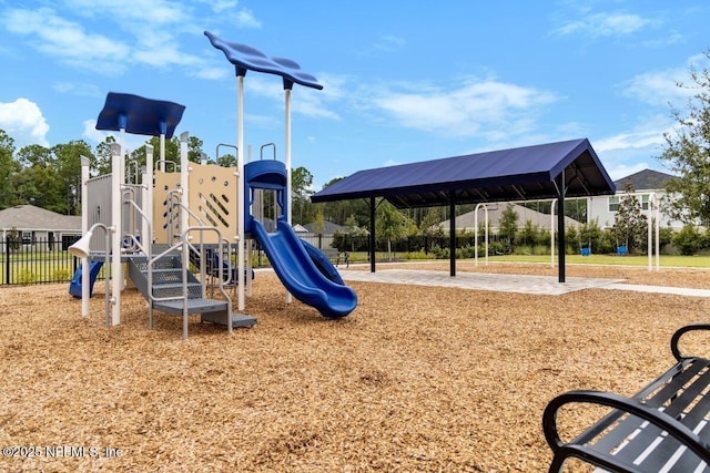 community play area with fence